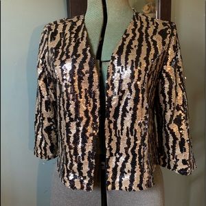 TULLE - Black & Gold Sequin Cropped Blazer